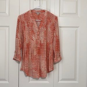DressBarn Coral Popover Blouse